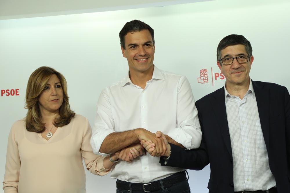 Susana Díaz, Pedro Sánchez i Patxi López