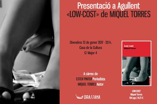 “Low-cost”, el nuevo libro de Miquel Torres, se presenta en Agullent este viernes 13