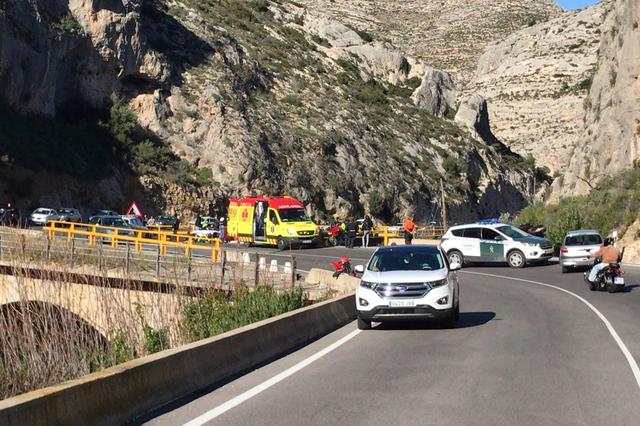 Fallece un motorista en un accidente en el Barranco de Bocairent