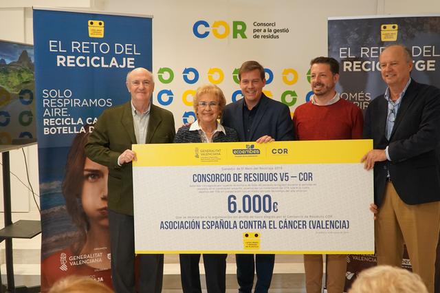 El COR destina els 6.000 € de premi per 'El Repte del Reciclatge' a l’Ass. Espanyola contra el càncer