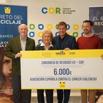 El COR destina los 6.000 € de premio por ‘El Reto del Reciclaje’ a la As. Española contra el cáncer