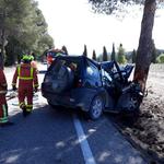 Impactante accidente en la carretera de Fontanars 