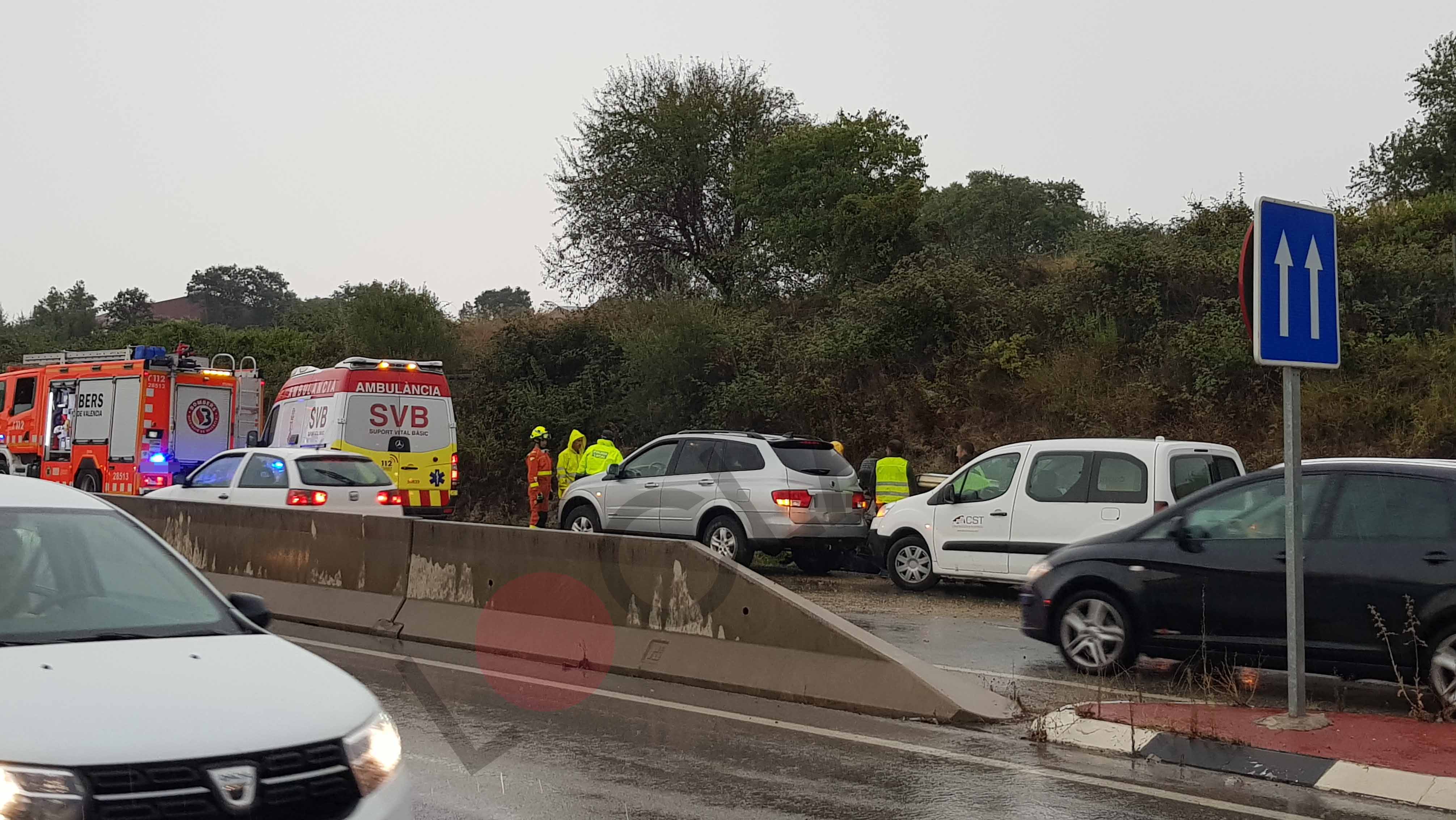 Imagen del accidente esta mañana. LOCLAR