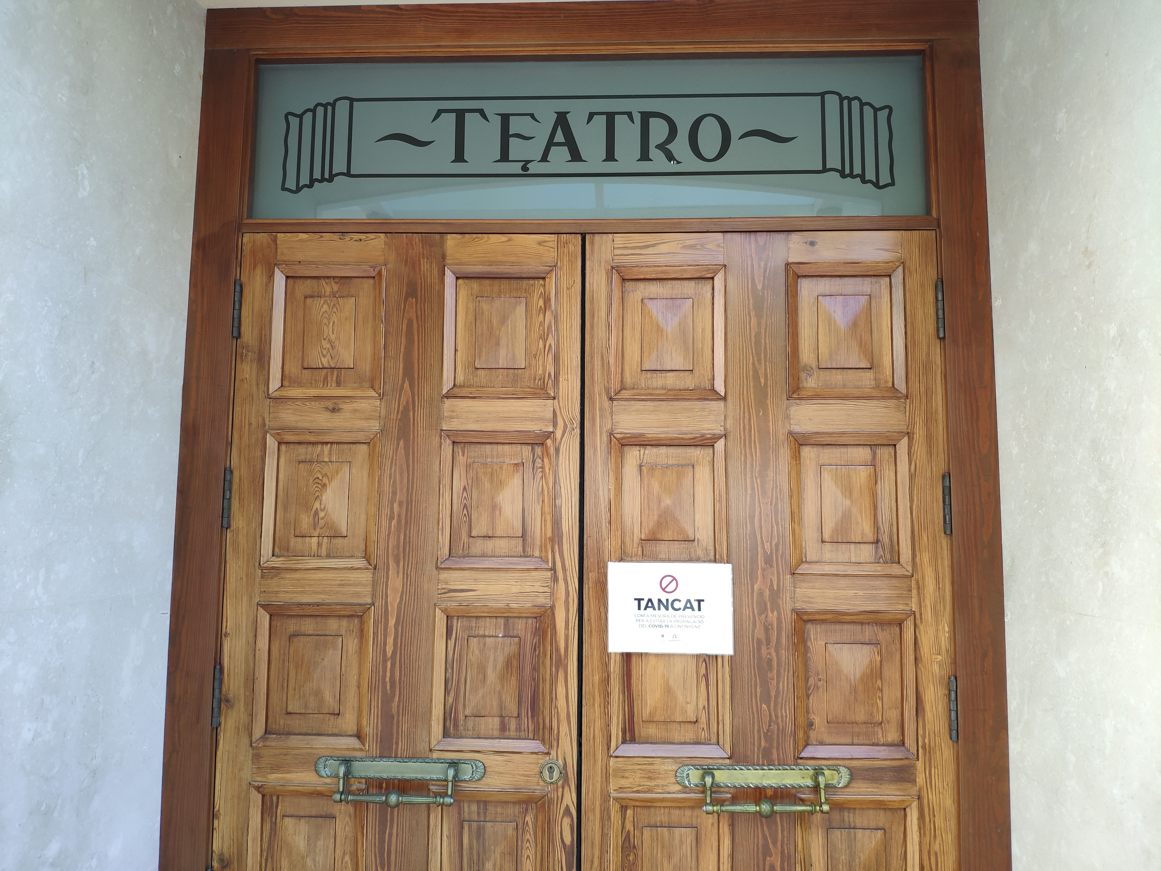 El teatre Echegaray està tancat com a mesura de prevenció contra la covid 
