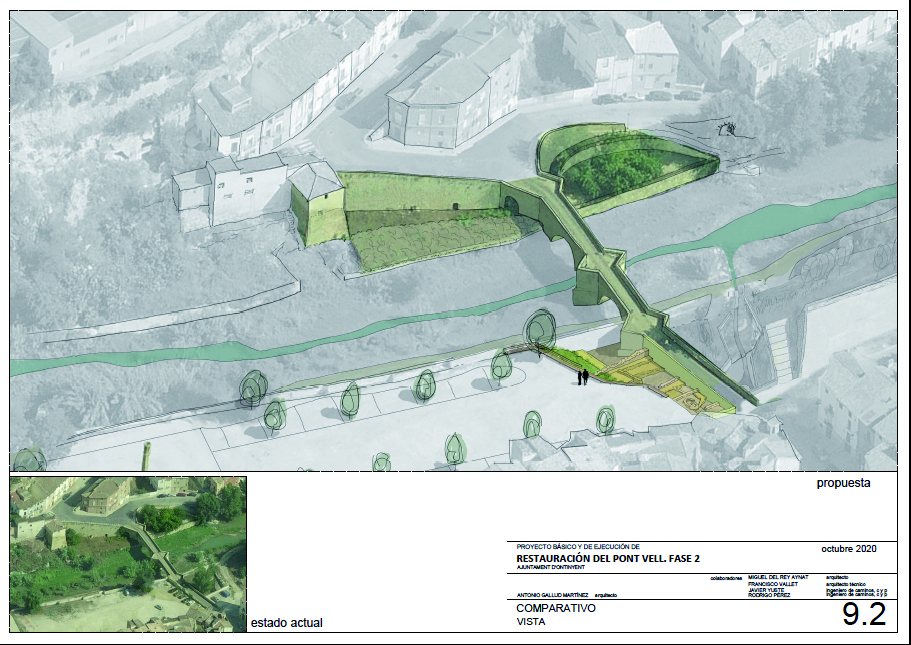 Plànol del projecte del Pont Vell