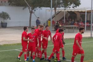 El equipo, celebrando uno de los goles