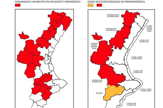 Activada la alerta roja en La Vall d’Albaida