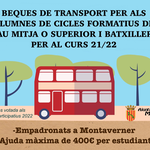 Montaverner convoca ayudas de transporte para estudiantes con un máximo de 400€ 