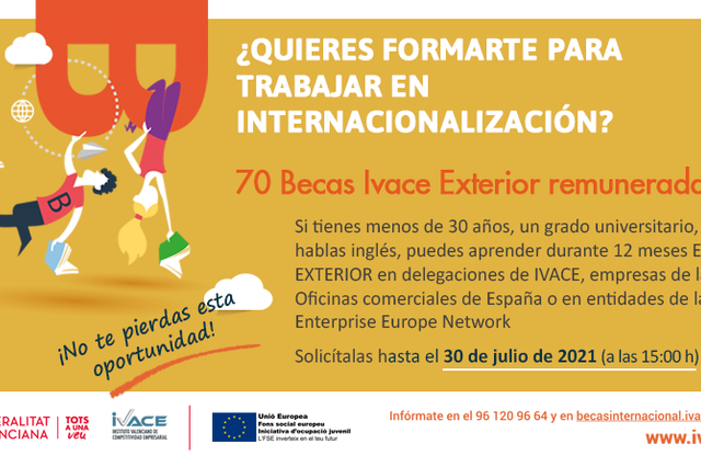 El IVACE convoca 70 becas remuneradas de especialización en Internacionalización