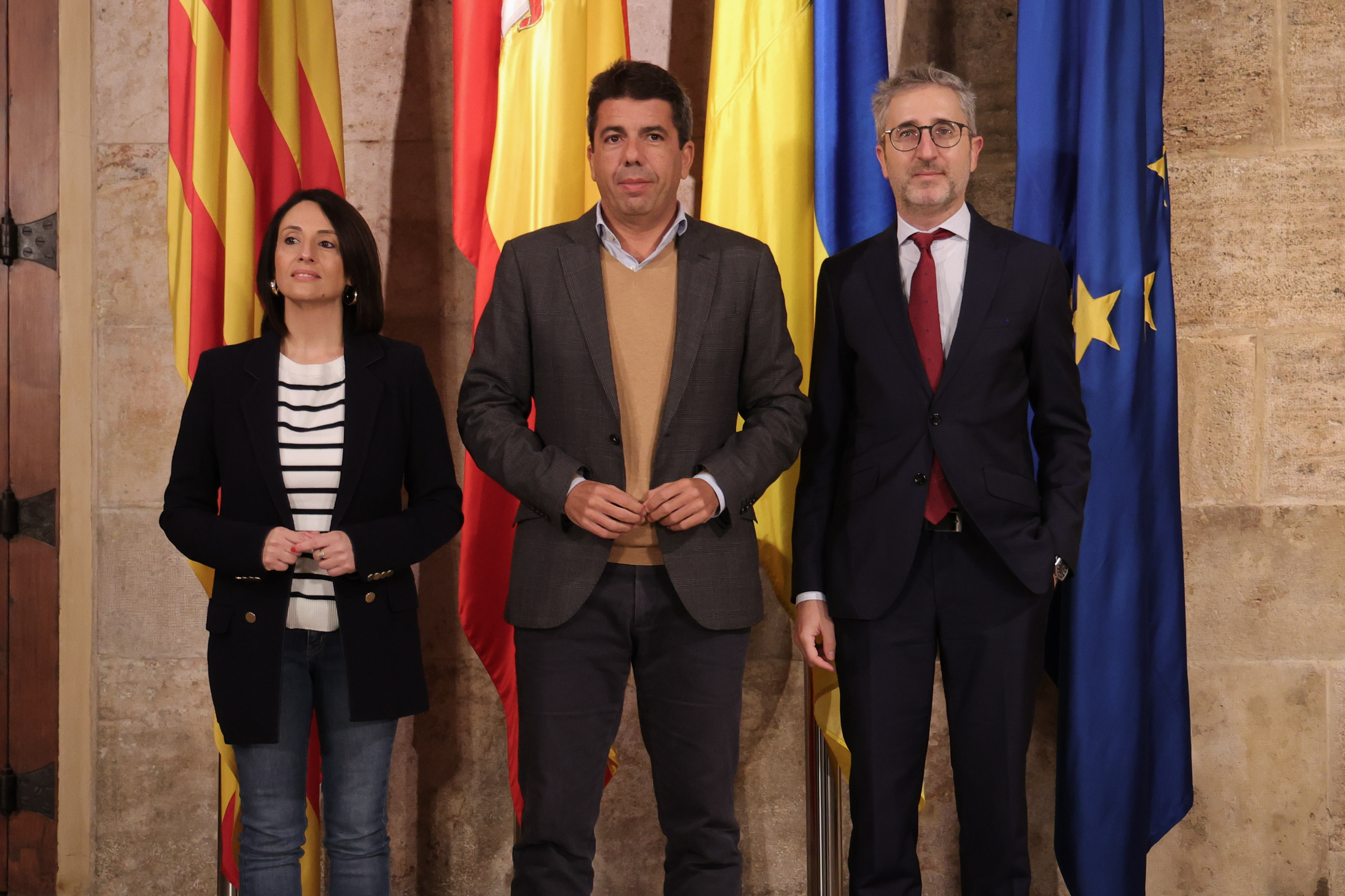 Rebeca Torró, en la visita a Carlos Mazón de la semana pasada, junto a Arcadi España