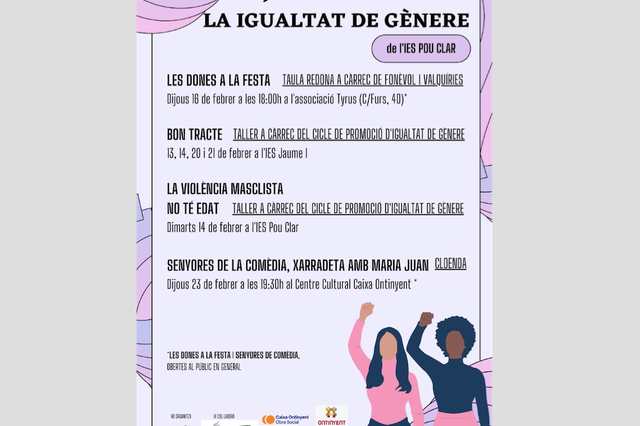 L’IES Pou Clar d'Ontinyent presenta les V Jornades per la Igualtat de Gènere