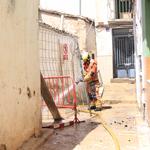 Incendio en la calle Teixidors de Ontinyent
