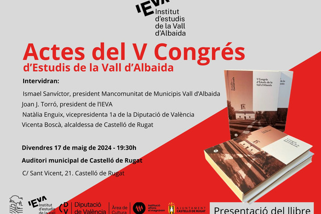 L’IEVA presenta les actes del V Congrés d’Estudis de la Vall d’Albaida