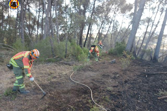 Evolución favorable del incendio de la Pobla del Duc
