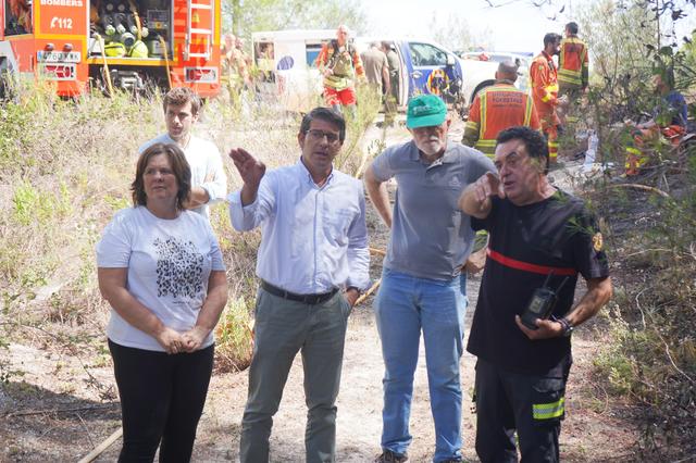 Jorge Rodríguez destaca la ràpida resposta i coordinació per frenar l'incendi d'Ontinyent