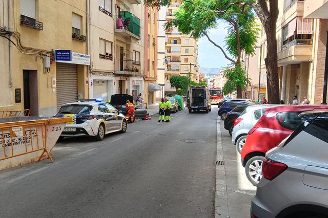 Tres ferits en un accident en el carrer Pintor Segrelles d'Ontinyent