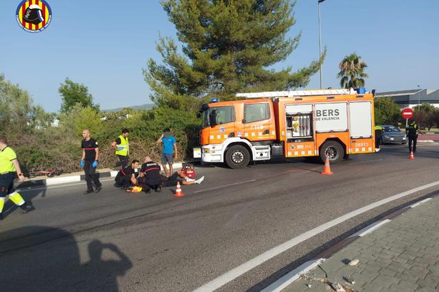 Accidente de un ciclista en Ontinyent