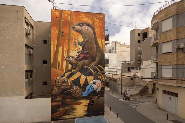 Un mural del ontinyentí Dulk, candidato a ser el mejor del mundo