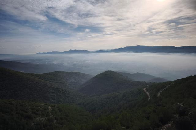 Las vistas de Ontinyent en un día de quemas, desde Sant Esteve