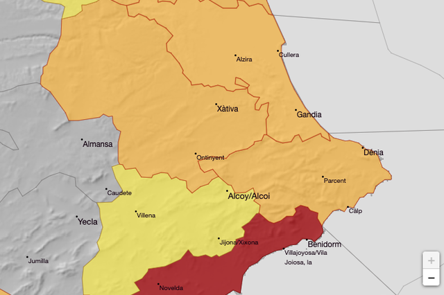 Alerta naranja en Ontinyent por lluvias 
