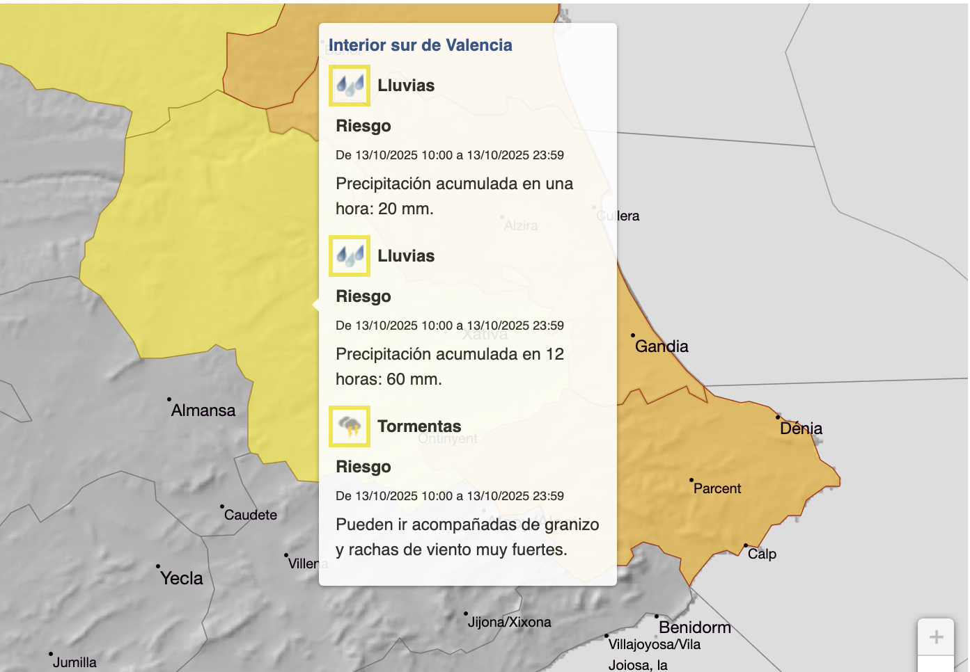 Nuevo mapa de AEMET