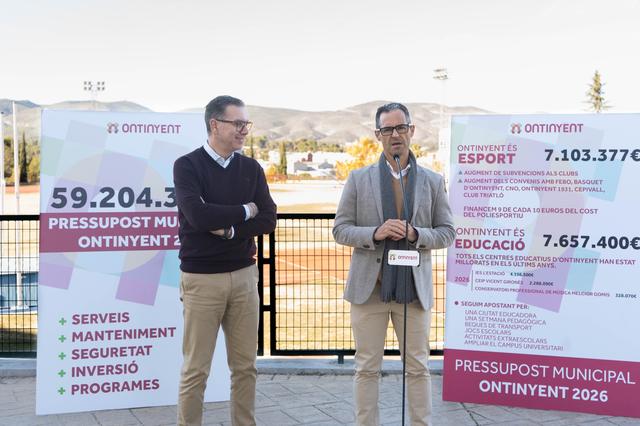 Ontinyent destinará el 25% del presupuesto de 2026 a Educación y Deportes