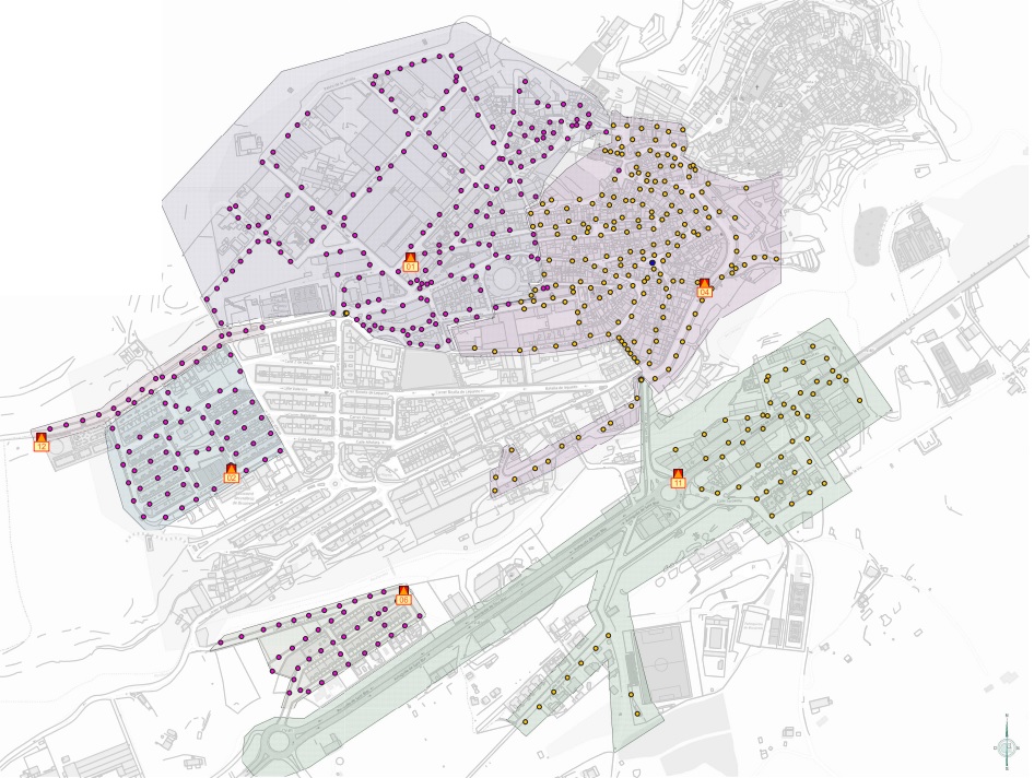 Mapa del nuevo alumbrado de Bocairent