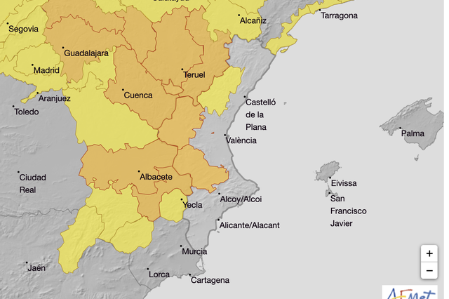Ontinyent, en alerta taronja per tempestes i graníssol
