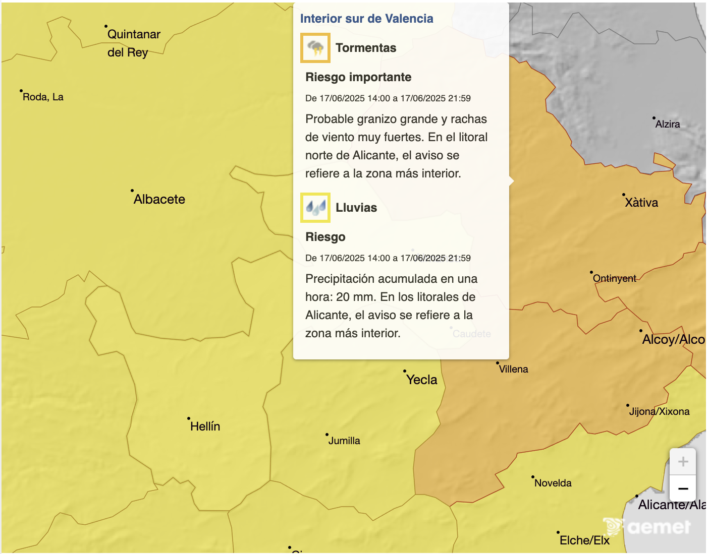 Mapa de AEMET