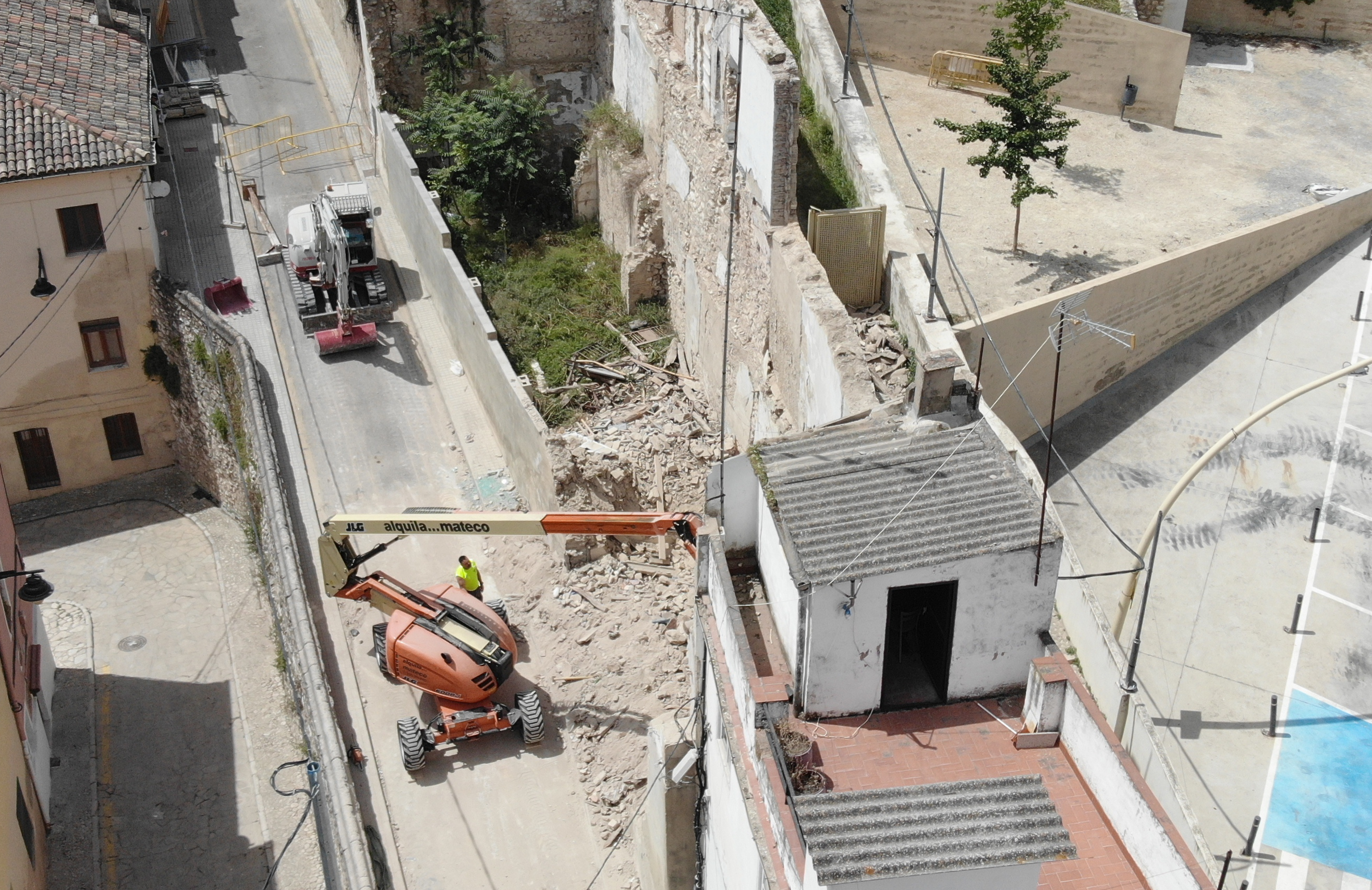 Obras de recuperación de la muralla sur de Ontinyent
