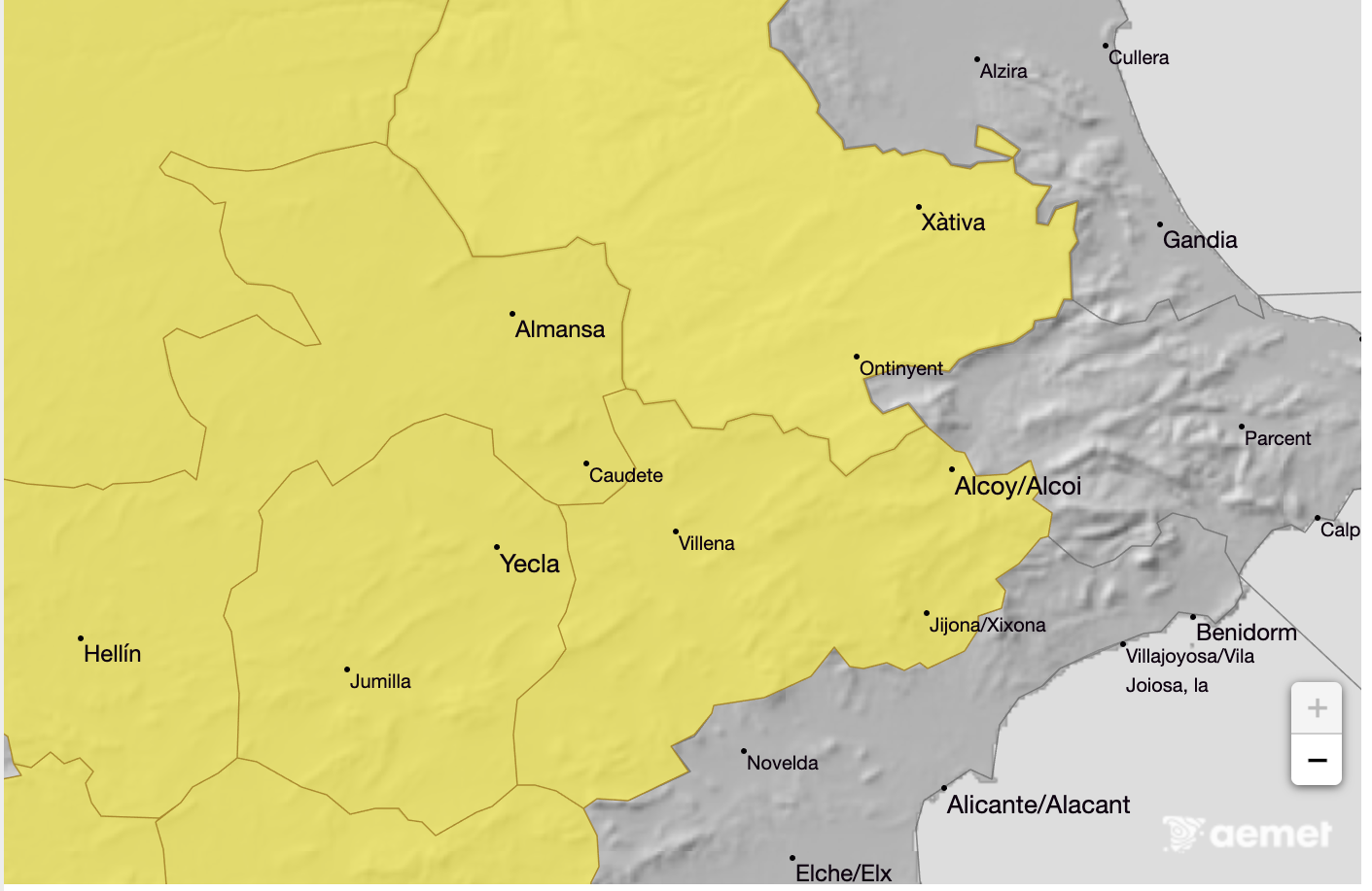 Mapa de alertas