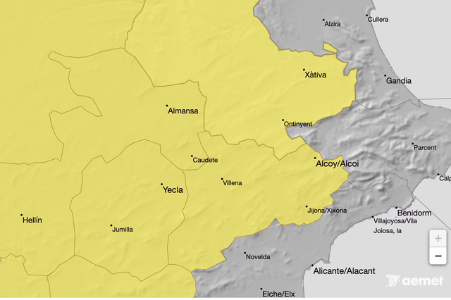 AEMET decreta la alerta amarilla para el jueves en Ontinyent