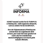 Ontinyent comença la jornada escolar amb normalitat, però pendent del cel