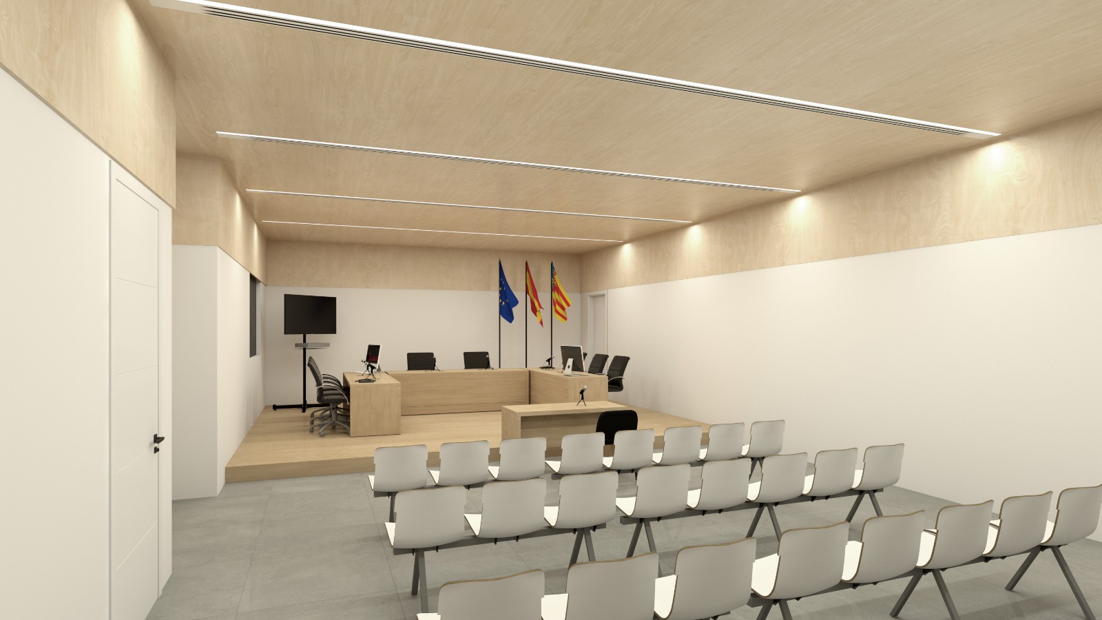 Sala de vistas del futuro palacio de Justicia de Ontinyent
