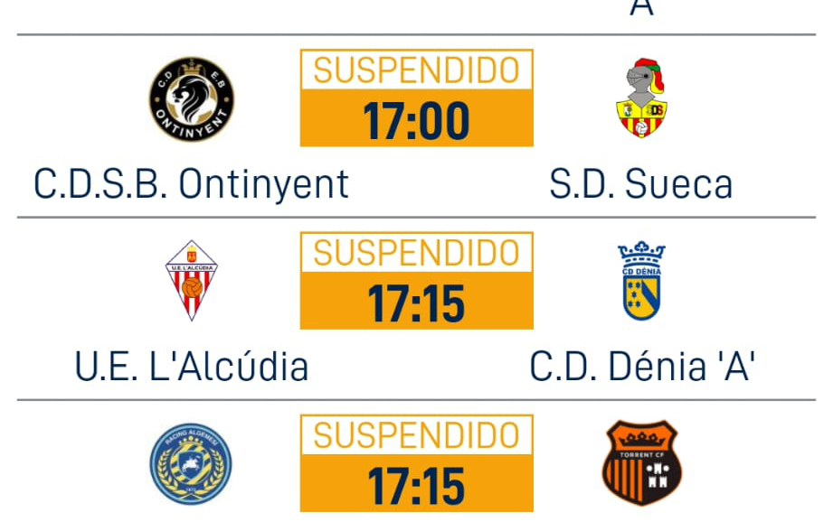 Avís de la FFCV sobre la suspensió de partits
